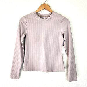 Rhone NWT Modern Ribbed Long Sleeve Shirt size S Gray Crewneck